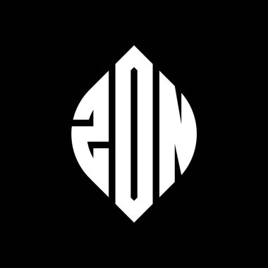 Çember ve elips şekilli ZDN daire harf logosu tasarımı. Typographic tarzında ZDN elips harfleri. Üç baş harf daire şeklinde bir logo oluşturuyor. ZDN Çember Amblemi Soyut Monogram Harf İşaretleyici Vektörü.