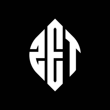 Çember ve elips şekilli ZET daire harf logosu tasarımı. Typographic tarzında ZET elips harfleri. Üç baş harf daire şeklinde bir logo oluşturuyor. ZET Çemberi Amblemi Soyut Monogram Harf İşaretleme Vektörü.