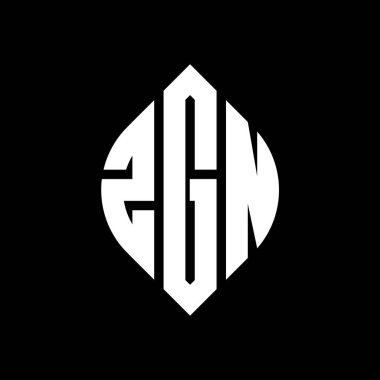 Çember ve elips şekilli ZGN daire harf logosu tasarımı. Typographic tarzında ZGN elips harfleri. Üç baş harf daire şeklinde bir logo oluşturuyor. ZGN Çember Amblemi Soyut Monogram Harf İşaretleyici Vektörü.