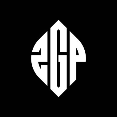 Çember ve elips şekilli ZGP daire harf logosu tasarımı. Tipografik biçimli ZGP elips harfleri. Üç baş harf daire şeklinde bir logo oluşturuyor. ZGP Çember Amblemi Soyut Monogram Harf İşaretleyici Vektörü.