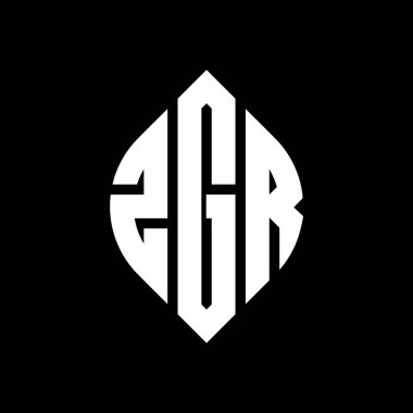 Çember ve elips şekilli ZGR daire harf logosu tasarımı. Typographic tarzında ZGR elips harfleri. Üç baş harf daire şeklinde bir logo oluşturuyor. ZGR Çember Amblemi Soyut Monogram Harf İşaretleyici Vektörü.