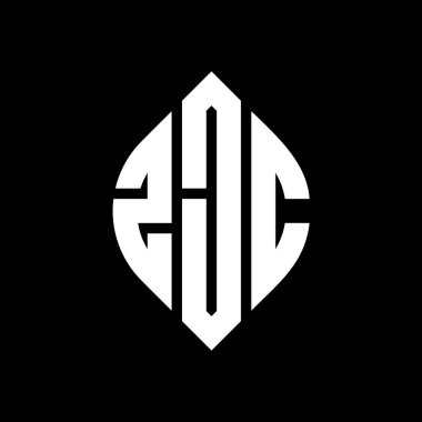 Çember ve elips şekilli ZJC daire harf logosu tasarımı. Typographic tarzında ZJC elips harfleri. Üç baş harf daire şeklinde bir logo oluşturuyor. ZJC Çember Amblemi Soyut Monogram Harf İşaretleyici Vektörü.