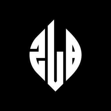 Çember ve elips şekilli ZLB daire harf logosu tasarımı. Tipografik biçimli ZLB elips harfleri. Üç baş harf daire şeklinde bir logo oluşturuyor. ZLB Çember Amblemi Soyut Monogram Harf İşaretleyici Vektörü.