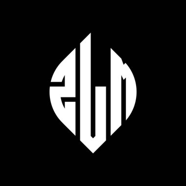 Çember ve elips şekilli ZLM daire harf logosu tasarımı. Typographic tarzında ZLM elips harfleri. Üç baş harf daire şeklinde bir logo oluşturuyor. ZLM Çember Amblemi Soyut Monogram Harf İşaretleyici Vektörü.