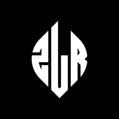 Çember ve elips şekilli ZLR daire harf logosu tasarımı. Typographic tarzında ZLR elips harfleri. Üç baş harf daire şeklinde bir logo oluşturuyor. ZLR Çember Amblemi Soyut Monogram Harf İşaretleyici Vektörü.