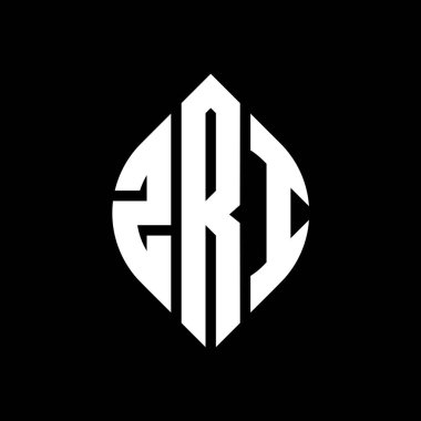Çember ve elips şekilli ZRI daire harf logosu tasarımı. Typographic tarzında ZRI elips harfleri. Üç baş harf daire şeklinde bir logo oluşturuyor. ZRI Çember Amblemi Soyut Monogram Harf İşaretleme Vektörü.