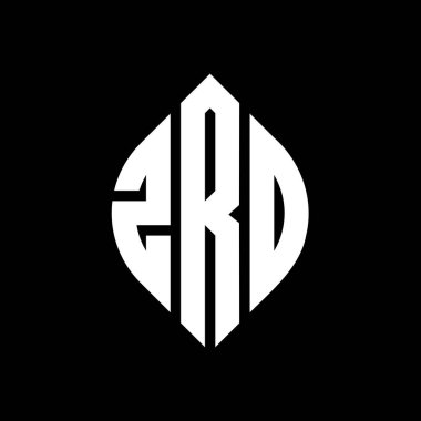 Daire ve elips şekilli ZRO daire harf logosu tasarımı. Typographic tarzında ZRO elips harfleri. Üç baş harf daire şeklinde bir logo oluşturuyor. ZRO Çemberi Amblemi Soyut Monogram Harf İşaretleyici Vektörü.
