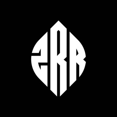 Çember ve elips şekilli ZRR daire harf logosu tasarımı. Typographic tarzında ZRR elips harfleri. Üç baş harf daire şeklinde bir logo oluşturuyor. ZRR Çember Amblemi Soyut Monogram Harf İşaretleyici Vektörü.