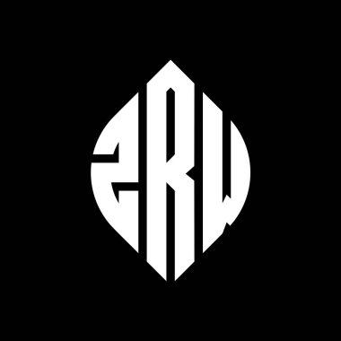 Çember ve elips şekilli ZRW daire harf logosu tasarımı. Typographic tarzında ZRW elips harfleri. Üç baş harf daire şeklinde bir logo oluşturuyor. ZRW Çember Amblemi Soyut Monogram Harf İşaretleyici Vektörü.