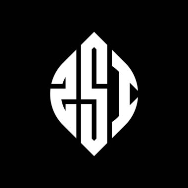 Çember ve elips şekilli ZSI daire harf logosu tasarımı. Typographic tarzında ZSI elips harfleri. Üç baş harf daire şeklinde bir logo oluşturuyor. ZSI Çember Amblemi Soyut Monogram Harf İşaretleyici Vektörü.