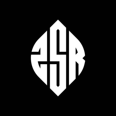 Çember ve elips şekilli ZSR daire harf logosu tasarımı. Typographic tarzında ZSR elips harfleri. Üç baş harf daire şeklinde bir logo oluşturuyor. ZSR Çember Amblemi Soyut Monogram Harf İşaretleyici Vektörü.