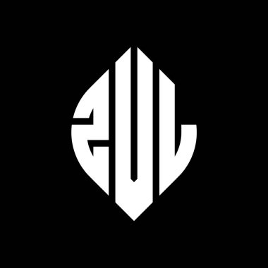 Çember ve elips şekilli ZVL daire harf logosu tasarımı. Tipografik biçimli ZVL elips harfleri. Üç baş harf daire şeklinde bir logo oluşturuyor. ZVL Çember Amblemi Soyut Monogram Harf İşaretleyici Vektörü.