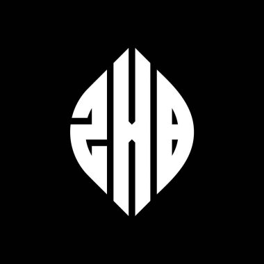 Çember ve elips şekilli ZXB daire harf logosu tasarımı. Tipografik biçimli ZXB elips harfleri. Üç baş harf daire şeklinde bir logo oluşturuyor. ZXB Çember Amblemi Soyut Monogram Harf İşaretleyici Vektörü.