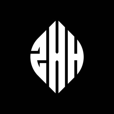 Çember ve elips şekilli ZXH daire harf logosu tasarımı. Typographic tarzında ZXH elips harfleri. Üç baş harf daire şeklinde bir logo oluşturuyor. ZXH Çember Amblemi Soyut Monogram Harf İşaretleme Vektörü.