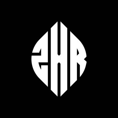 Çember ve elips şekilli ZXR daire harf logosu tasarımı. Typographic tarzında ZXR elips harfleri. Üç baş harf daire şeklinde bir logo oluşturuyor. ZXR Çember Amblemi Soyut Monogram Harf İşaretleyici Vektörü.