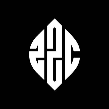 Çember ve elips şekilli ZZC daire harf logosu tasarımı. Typographic tarzında ZZC elips harfleri. Üç baş harf daire şeklinde bir logo oluşturuyor. ZZC Çemberi Amblemi Soyut Monogram Harfi Mark Vector.ZZZC daire harfli logo tasarımı daire ve ellip