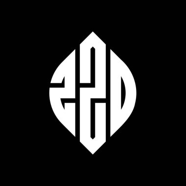 Çember ve elips şekilli ZZD daire harf logosu tasarımı. Typographic tarzında ZZD elips harfleri. Üç baş harf daire şeklinde bir logo oluşturuyor. ZZD Çember Amblemi Soyut Monogram Harf İşaretleyici Vektörü.