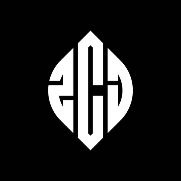 Zcj Cirkel Letter Logo Ontwerp Met Cirkel Ellips Vorm Zcj — Stockvector