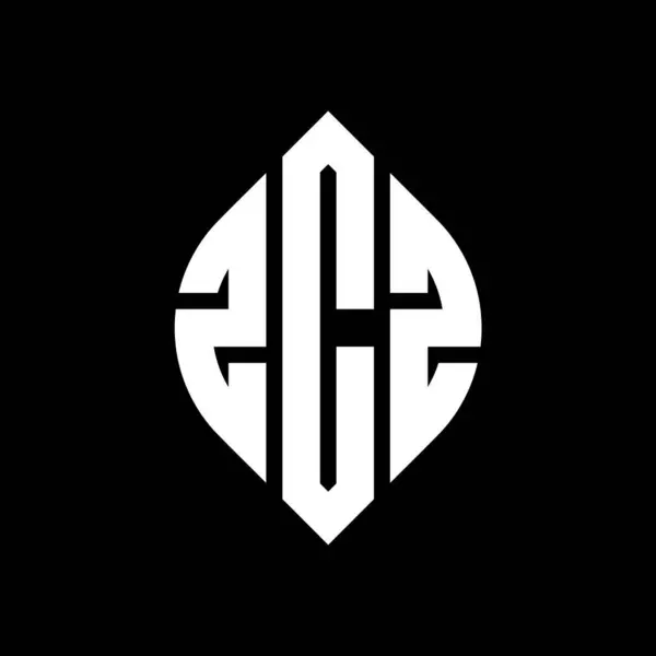 Zcz Cercle Lettre Logo Design Avec Cercle Ellipse Forme Lettres — Image vectorielle