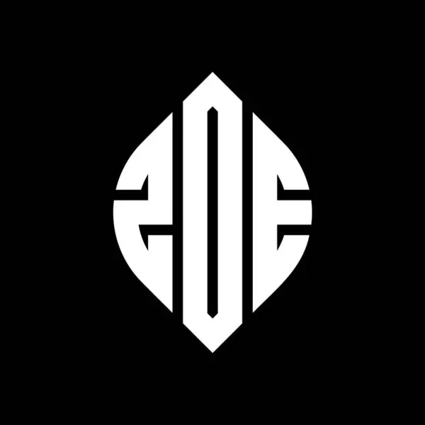 Zde Cercle Lettre Logo Design Avec Cercle Ellipse Forme Lettres — Image vectorielle