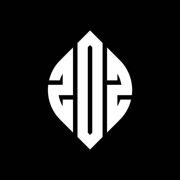 Zdz Cercle Lettre Logo Design Avec Cercle Ellipse Forme Lettres — Image vectorielle