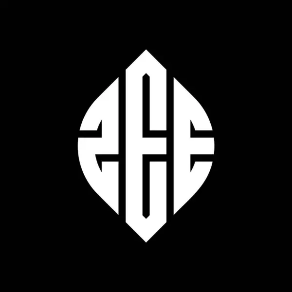 Zee Cercle Lettre Logo Design Avec Cercle Ellipse Forme Lettres — Image vectorielle
