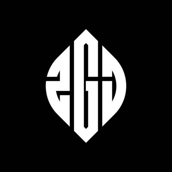 Diseño Del Logotipo Letra Del Círculo Zgj Con Forma Círculo — Vector de stock