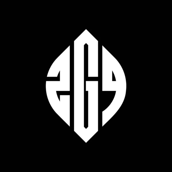 Zgq Cirkel Letter Logo Ontwerp Met Cirkel Ellips Vorm Zgq — Stockvector