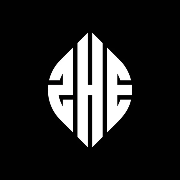 Zhe Circle Letter Logo Design Circle Ellipse Shape Zhe Ellipse — Stock Vector