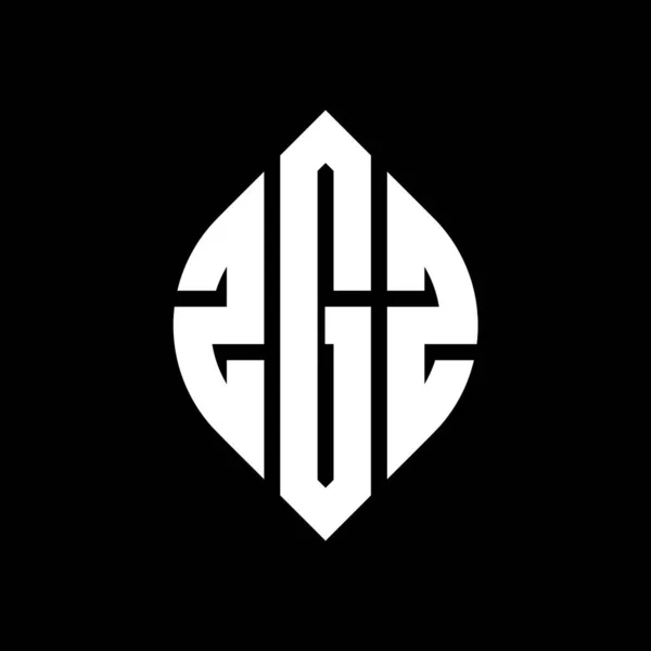 Дизайн Логотипа Круга Zgz Формой Круга Эллипса Буквы Эллипса Zgz — стоковый вектор