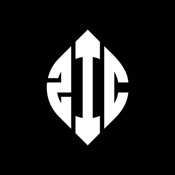 Projeto Logotipo Letra Círculo Zic Com Forma Círculo Elipse Letras —  Vetores de Stock