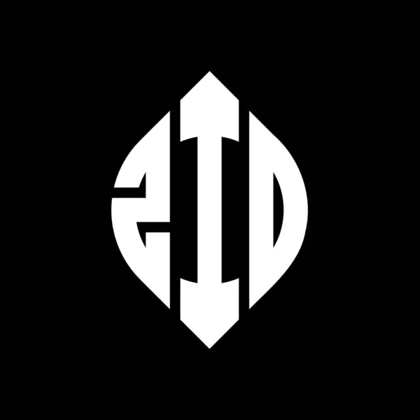 Zid Circle Letter Logo Design Circle Ellipse Shape Zid Ellipse — Stock Vector