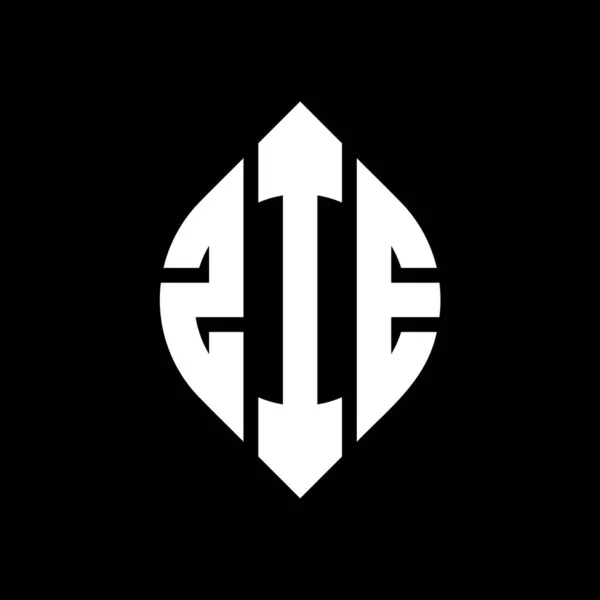 Дизайн Логотипа Круга Zie Формой Круга Эллипса Zie Эллиптические Буквы — стоковый вектор