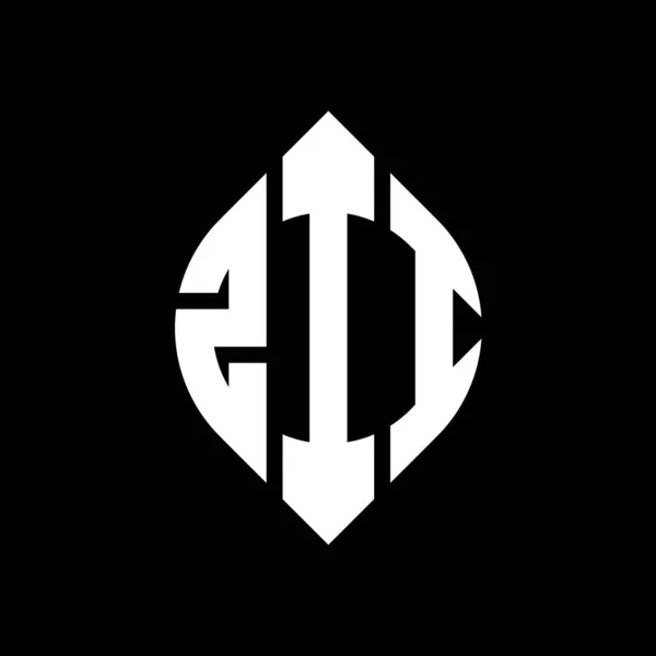 Zii Kreis Buchstabe Logo Design Mit Kreis Und Ellipsenform Zii — Stockvektor