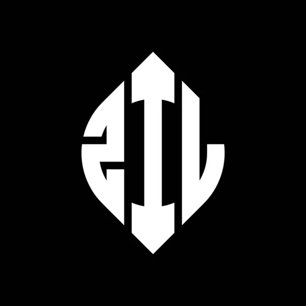 Σχεδιασμός Λογότυπου Γράμματα Zil Κύκλο Κύκλο Και Σχήμα Έλλειψης Γράμματα — Διανυσματικό Αρχείο