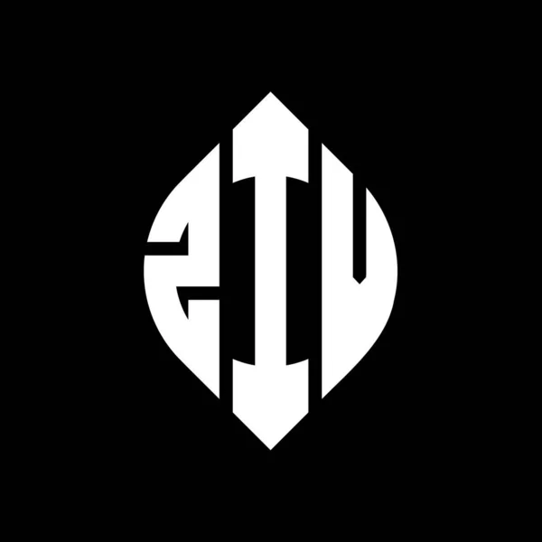 Ziv Circle Letter Logo Design Circle Ellipse Shape Ziv Ellipse — Stock Vector