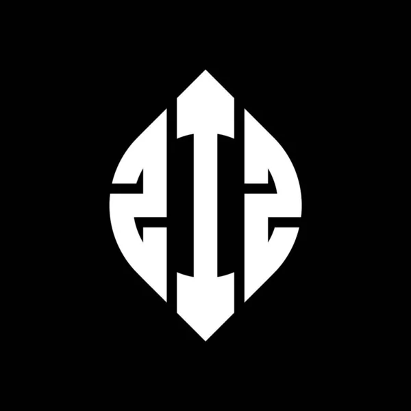 Ziz Дизайн Логотипа Круга Буквы Кругом Эллипсом Формы Ziz Эллиптические — стоковый вектор