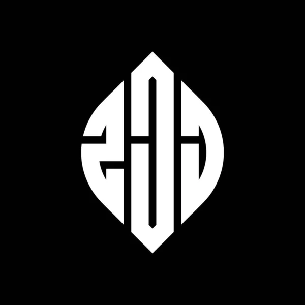 Zjj Cirkel Letter Logo Ontwerp Met Cirkel Ellips Vorm Zjj — Stockvector