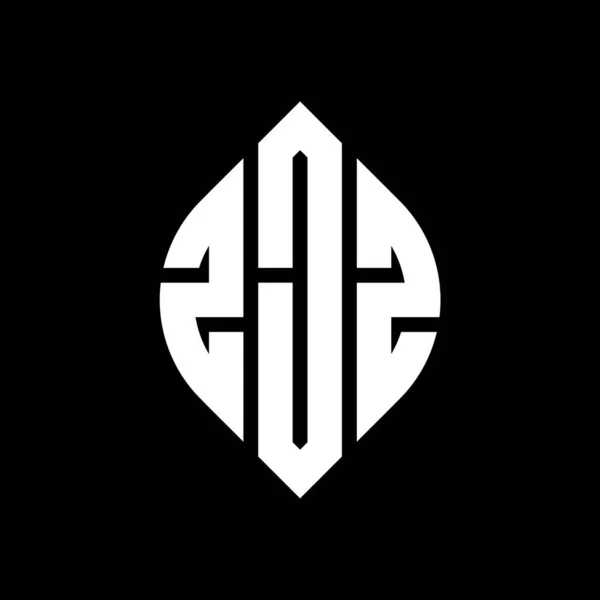 Zjz Círculo Letra Logotipo Design Com Forma Círculo Elipse Zjz —  Vetores de Stock