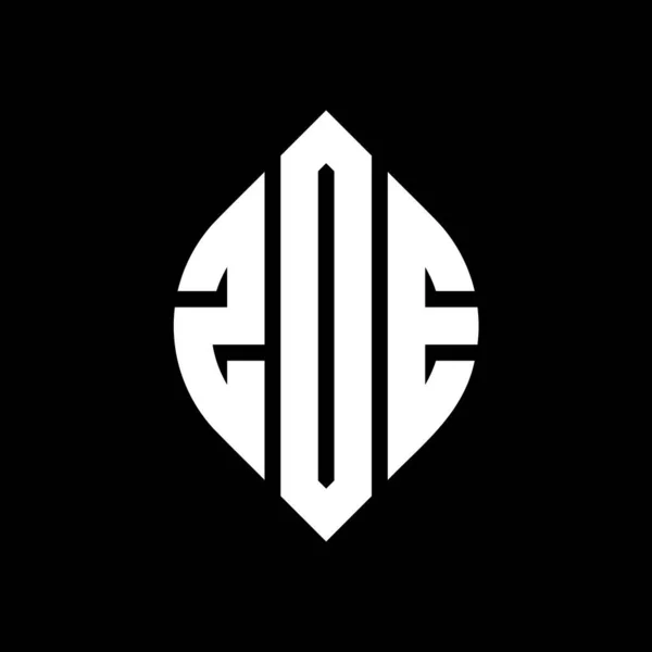 Zoe Círculo Letra Logotipo Design Com Forma Círculo Elipse Zoe —  Vetores de Stock