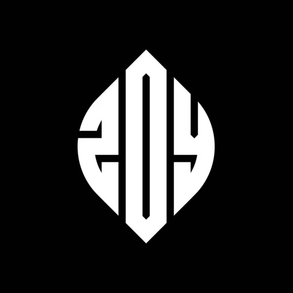 Zoy Cercle Lettre Logo Design Avec Cercle Ellipse Forme Lettres — Image vectorielle