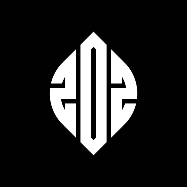 Дизайн Логотипа Круга Zoz Формой Круга Эллипса Zoz Эллиптические Буквы — стоковый вектор