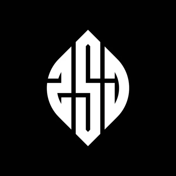 Diseño Del Logotipo Letra Del Círculo Zsj Con Forma Círculo — Vector de stock