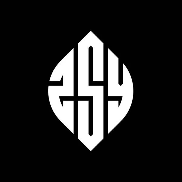 Diseño Del Logotipo Letra Del Círculo Zsy Con Forma Círculo — Archivo Imágenes Vectoriales