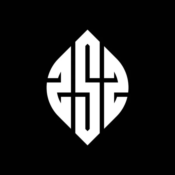Zsz Círculo Letra Logo Diseño Con Forma Círculo Elipse Letras — Vector de stock