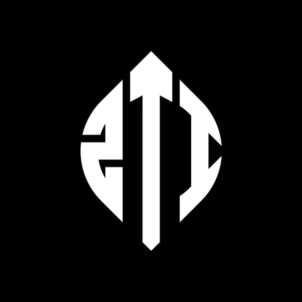 Design Logotipo Letra Círculo Zti Com Forma Círculo Elipse Zti —  Vetores de Stock