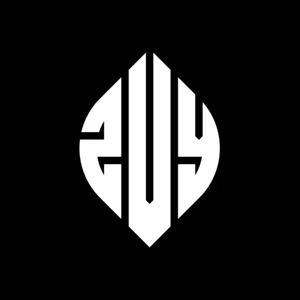 Diseño Del Logotipo Letra Del Círculo Zvy Con Forma Círculo — Archivo Imágenes Vectoriales