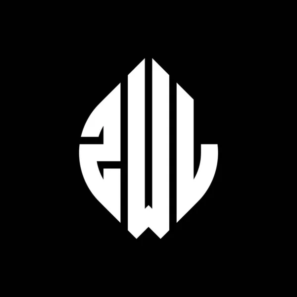 Zwl Circle Letter Logo Design Circle Ellipse Shape Zwl Ellipse — Stock Vector