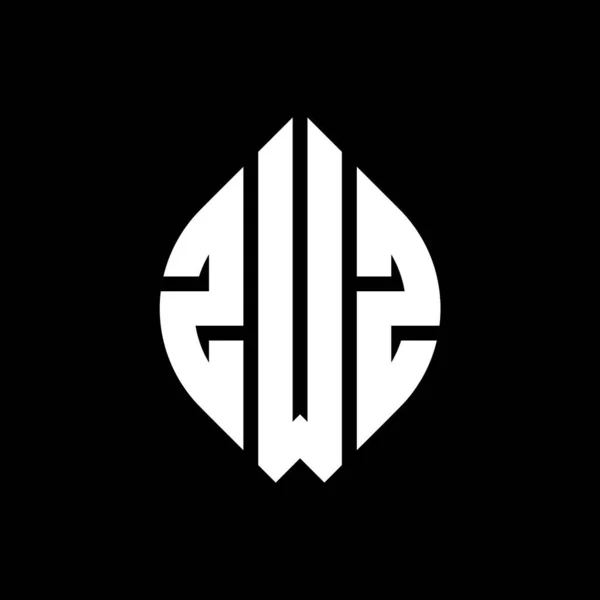 Zwz Círculo Letra Logo Diseño Con Forma Círculo Elipse Letras — Archivo Imágenes Vectoriales