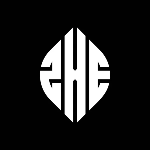 Projeto Logotipo Letra Círculo Zxe Com Forma Círculo Elipse Zxe — Vetor de Stock